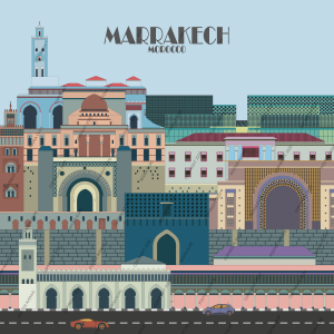 Marrakech, Morocco, Travel Poster